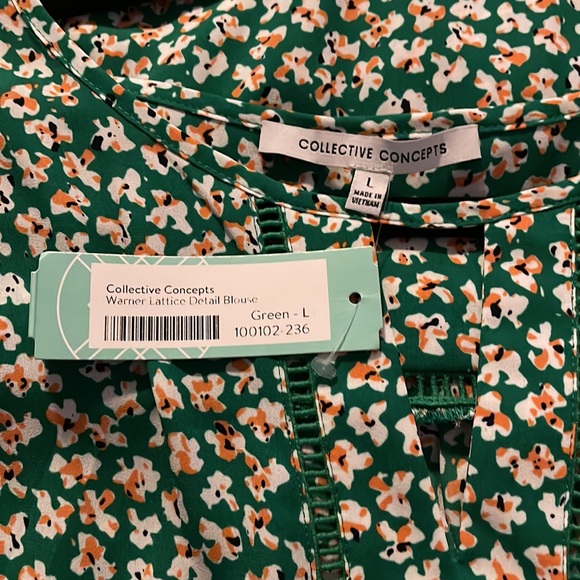 Green floral blouse - Picture 4 of 4